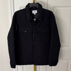 Mode Of One Stylish Black Quilted Shirt Jacket